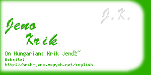 jeno krik business card